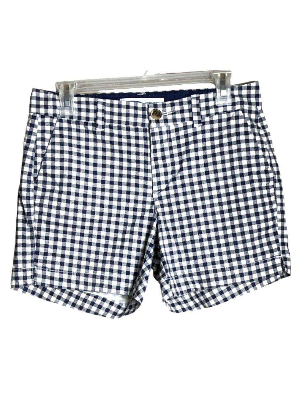 Old Navy Chino Shorts Blue Checks Gingham Preppy Coastal Casual Retro Wom 2